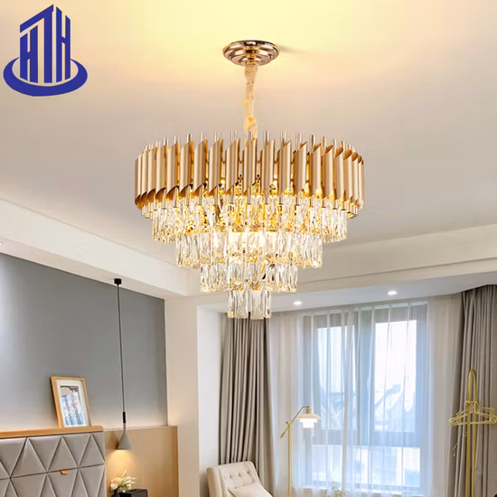 Light Luxury Grinding Gold Cut Crystal Simple Post-Modern Chandelier (D066)