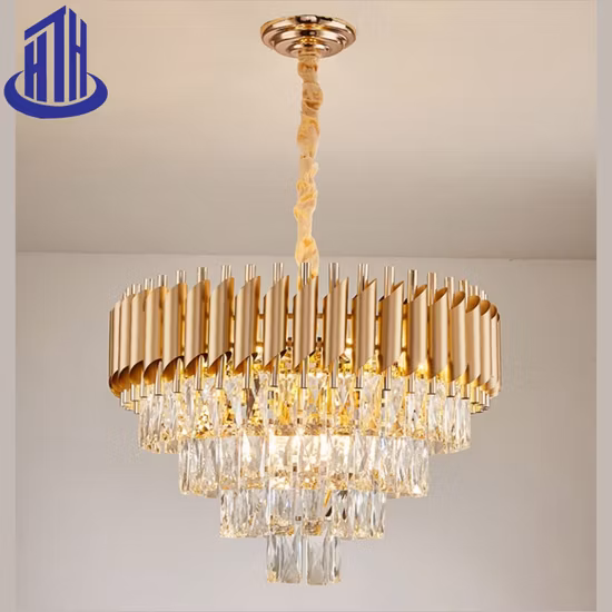 Light Luxury Grinding Gold Cut Crystal Simple Post-Modern Chandelier (D066)