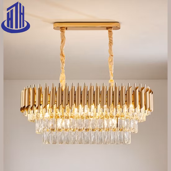 Light Luxury Grinding Gold Cut Crystal Simple Post-Modern Chandelier (D066)