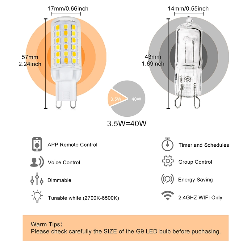 OEM & ODM Smart Bulb Dimmable LED Corn Bulb Lamp Energy-Saving G9 Lighting