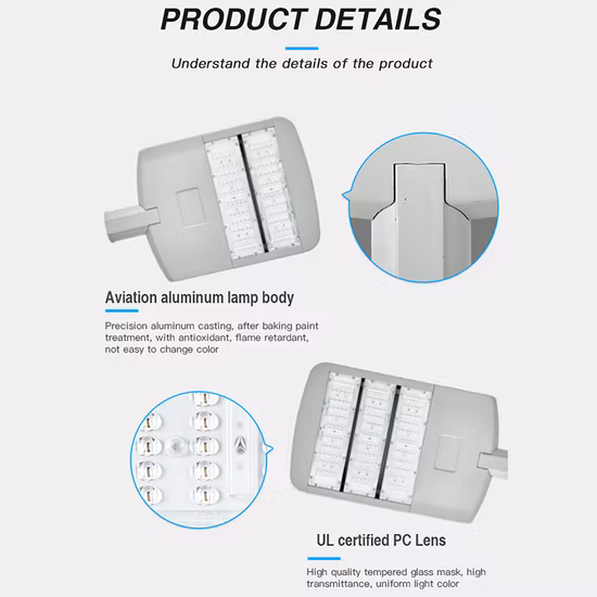 Precio de fábrica de China Lámpara de calle inteligente 50 vatios 50W 100W 150W 200W Iluminación de farola LED