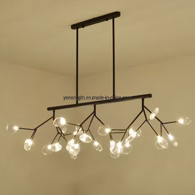 Lámpara colgante de luciérnagas, iluminación de techo de planta moderna, lámpara LED
