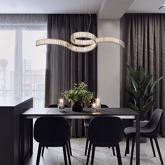 Moderna lámpara LED personalizada de acero inoxidable para hotel